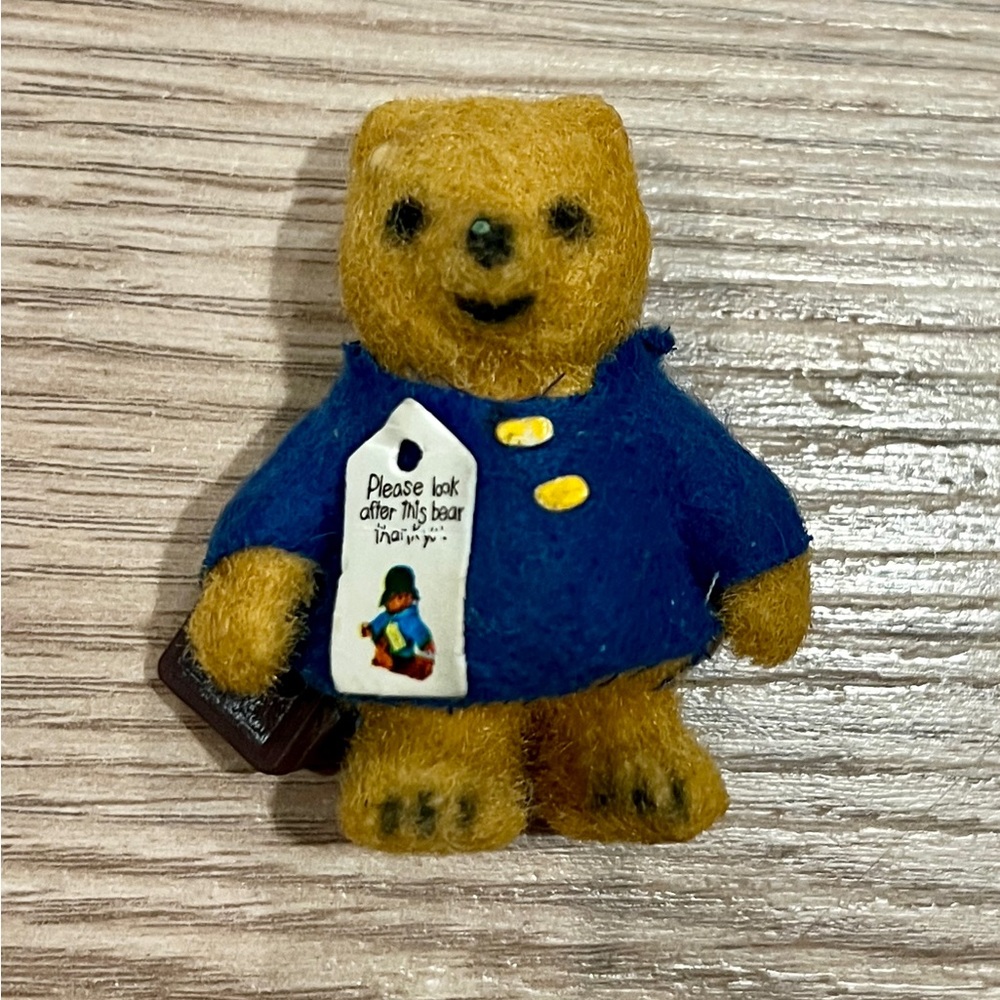 VINTAGE Mini Paddington Bear Flocked Figure 2”  Eden Toys